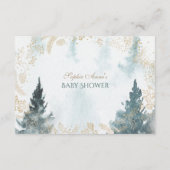 Carte D'accompagnement Watercolor Winter Scenery Gold Diaper Raffle (Dos)