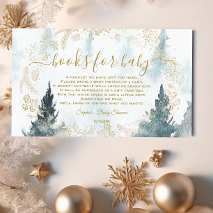Carte D'accompagnement Watercolor Winter Scenery Livres Or Pour Bébé