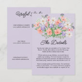 Carte D'accompagnement watercolors Modern Botanical summer Wedding (Devant / Derrière)