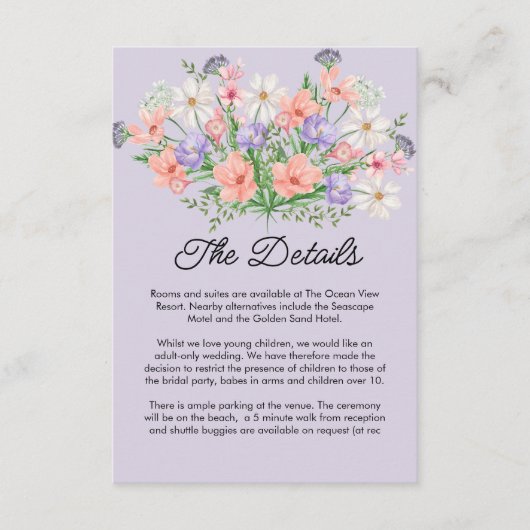 Carte D'accompagnement watercolors Modern Botanical summer Wedding (Devant)