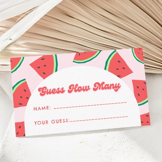 Carte D'accompagnement Watermelon Baby shower Devine Combien De Jeu