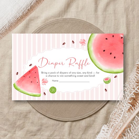Carte D'accompagnement Watermelon Baby Shower Diaper Raffle