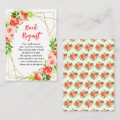 Carte D'accompagnement Watermelon Pomegranate Baby Shower Book Request (Devant / Derrière)