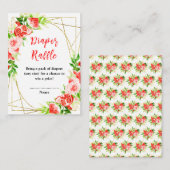 Carte D'accompagnement Watermelon Pomegranate Baby Shower Diaper Raffle (Devant / Derrière)