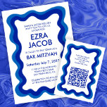 Carte D'accompagnement Wavame Frame Chic moderne personnalisé QR Bar Bat<br><div class="desc">CARTES DE FERMETURE parfaites à inclure pour un bat mitzvah, bar mitzvah ou toute autre célébration juive ! Cadre ondulé fait main pour vous sur le côté avant! ENTIÈREMENT PERSONNALISABLE ! Cliquez sur "Personnaliser" ci-dessus pour modifier le texte et ajouter votre lien au code QR. Cliquez sur "modifier à l'aide...</div>