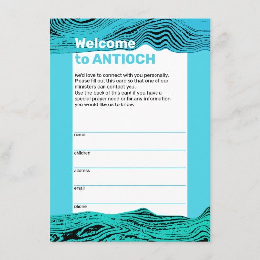 Carte D'accompagnement Wavy Waters Jesus Fish Visitor Card (Devant)