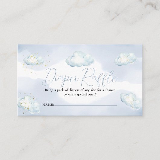 Carte D'accompagnement We Are On Cloud Nine Baby Shower Diaper Raffle (Devant)
