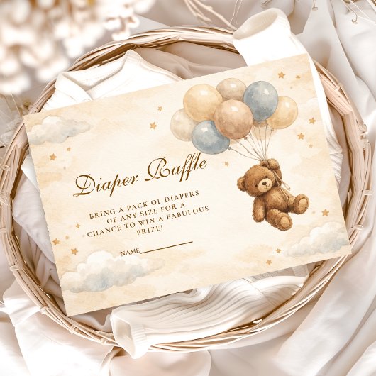 Carte D'accompagnement We Can Bearly Wait Teddy Bear Ballo Diapper Raffle