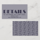 Carte D'accompagnement We Do - Mariage moderne - Détails (Devant / Derrière)