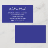Carte D'accompagnement We Have Moved Deep Blue Moving Announcement (Devant / Derrière)