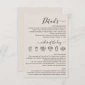Carte D'accompagnement Wedding Cream Details (Devant / Derrière)