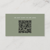 Carte D'accompagnement Wedding Details + QR Code | Sage Green Minimalist  (Dos)