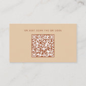 Carte D'accompagnement Wedding Details + QR Code | Warm Peach Sand Simple (Dos)