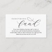 Carte D'accompagnement Wedding Honeymoon Fund, A Note on Gifts (Devant)