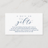 Carte D'accompagnement Wedding Honeymoon Fund, A Note on Gifts (Devant)