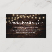 Carte D'accompagnement Wedding Honeymoon Fund Wish, Rustic String Lights (Devant)