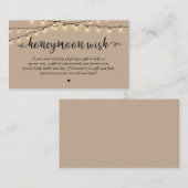 Carte D'accompagnement Wedding Honeymoon Fund Wish, Rustic String Lights (Devant / Derrière)