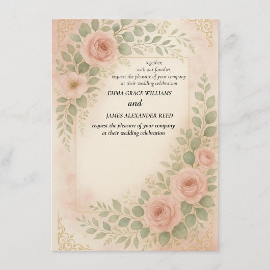 Carte D'accompagnement Wedding invitatiion (Devant)