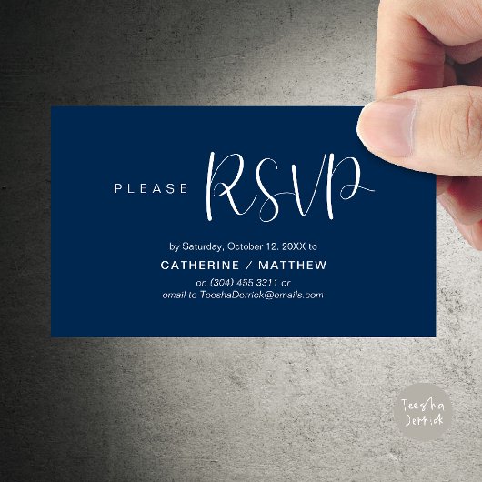 Carte D'accompagnement Wedding Invites RSVP Reminder, Modern Minimal