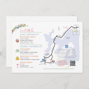 Carte D'accompagnement Wedding Map Enclosure Card - Custom Design Rebecca