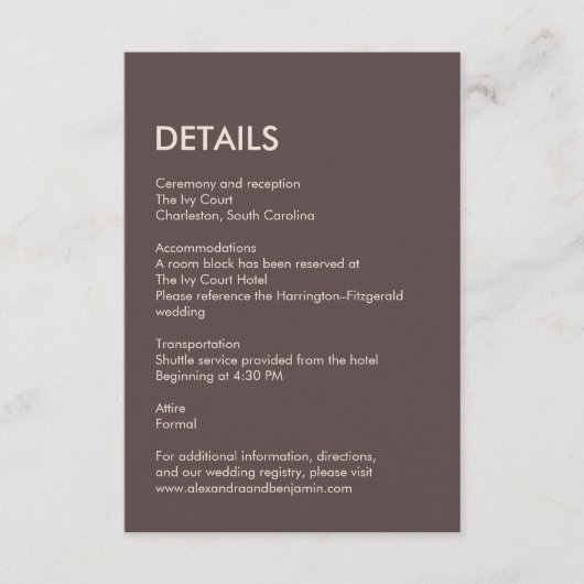 Carte D'accompagnement Wedding Peacock Botanical | Couture Enclosure Art (Devant)