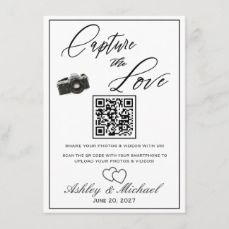 Carte D'accompagnement Wedding Photo QR Sign