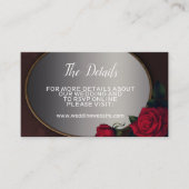Carte D'accompagnement Wedding Red Blush Floral Silver Gray Mirror Detail (Devant)