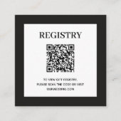 Carte D'accompagnement Wedding Registry QR Code Black (Devant)