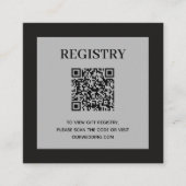 Carte D'accompagnement Wedding Registry QR Code Black (Devant)