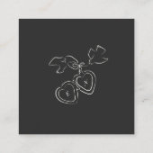 Carte D'accompagnement Wedding RSVP QR Code Illustrated Locket Monogram (Dos)