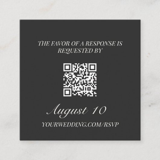 Carte D'accompagnement Wedding RSVP QR Code Illustrated Locket Monogram (Devant)
