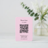 Carte D'accompagnement Wedding RSVP, QR Code Modern Minimalist Simple (Debout devant)