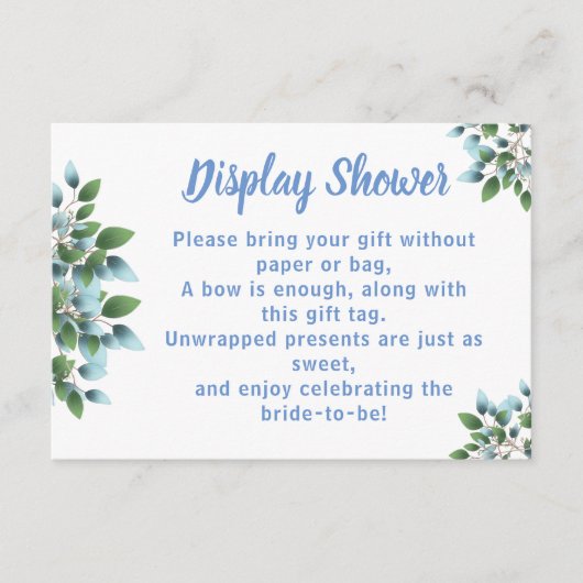Carte D'accompagnement Wedding shower Éucalyptus (Devant)