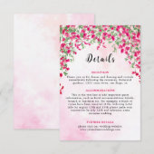 Carte D'accompagnement Wedding shower forestier tropical des Bougainvilli (Devant / Derrière)