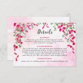 Carte D'accompagnement Wedding shower forestier tropical des Bougainvilli (Devant / Derrière)