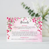 Carte D'accompagnement Wedding shower forestier tropical des Bougainvilli (Debout devant)