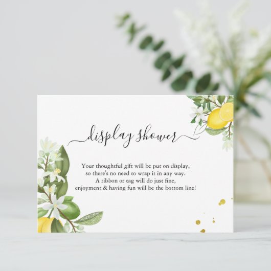 Carte D'accompagnement Wedding shower nuptiale Lemony Display (Debout devant)