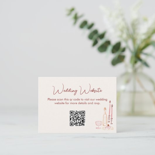 Carte D'accompagnement Wedding Website QR Code (Debout devant)