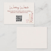 Carte D'accompagnement Wedding Website QR Code (Devant / Derrière)