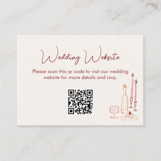 Carte D'accompagnement Wedding Website QR Code (Devant)
