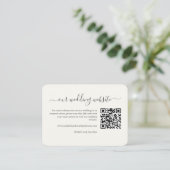 Carte D'accompagnement Wedding Website QR Code Insert Card Cream Floral  (Debout devant)