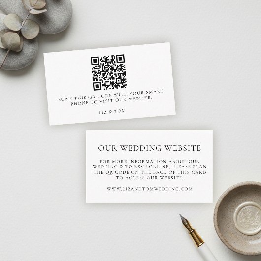 Carte D'accompagnement Wedding Website QR Code Modern Minimalist Simple