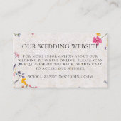 Carte D'accompagnement Wedding Website QR Code Wildflower Garden Blush (Devant)