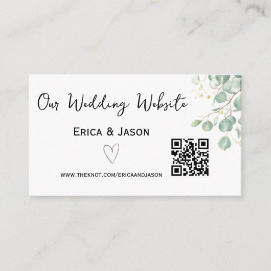 Carte D'accompagnement Wedding Website RSVP QR Code Enclosure Card (Devant)