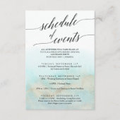 Carte D'accompagnement Week-end Aqua et Gold Mariage Horaire des événemen (Devant)