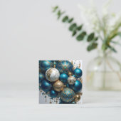 Carte D'accompagnement Weihnachtskugeln Gold Blau Luxus Fest (Debout devant)