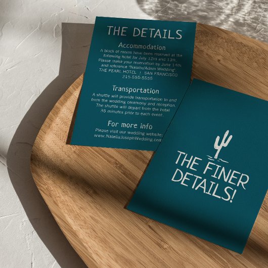 Carte D'accompagnement Western Cactus Modern Boho West Détails du Mariage