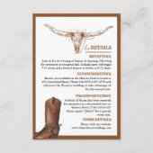 Carte D'accompagnement Western Cowboy Bottes Détails du Mariage (Devant)