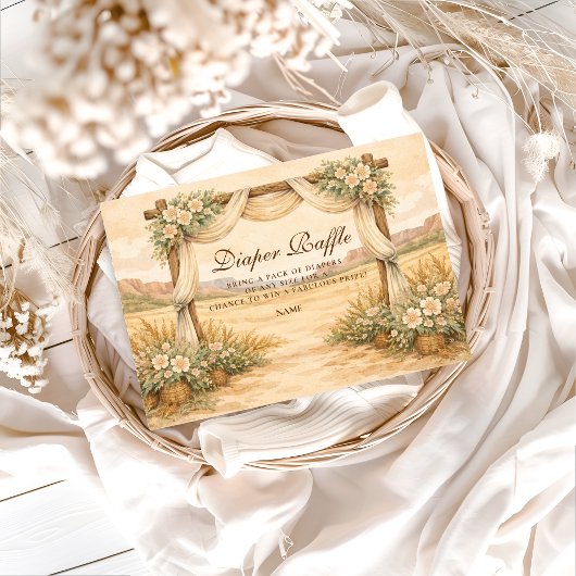 Carte D'accompagnement Western Desert Floral Arch Diapper Raffle 