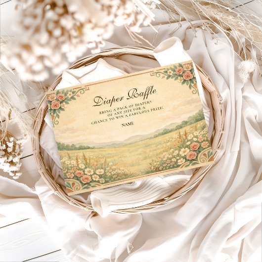 Carte D'accompagnement Western Desert Floral Diapper Raffle 